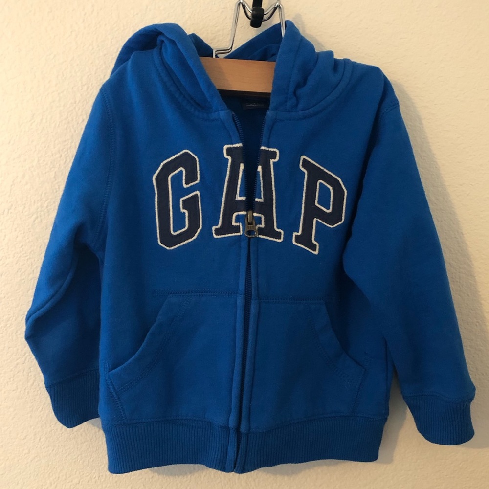 GAP logo hooded zip up sweater jacket